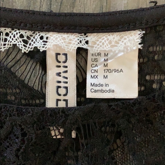 H&M black lace dress with slip - Picture 3 of 4